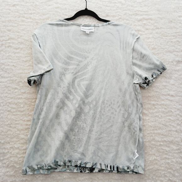 T-Shirt Size L Black White Animal Mob Wife Glam Luxe Y2K Revival Zebra Casual - Picture 8 of 11